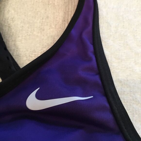 Nike multi colored Small tank top Razorback black purple orange lightly padded - Picture 2 of 5